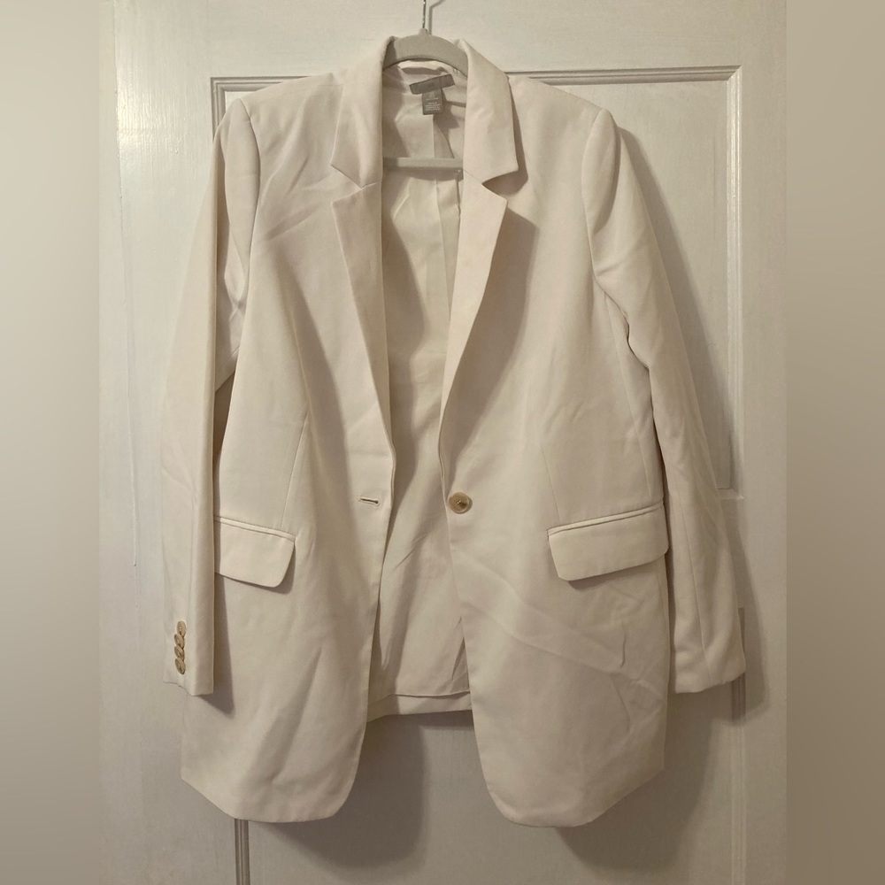 H&M white blazer